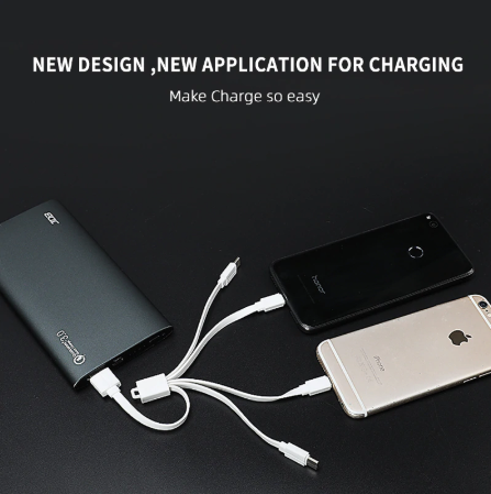 USB кабел 3 в 1 за бързо зареждане IOS/Type-C/Android